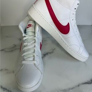 🩷NIKE White and Hot Pink High-Top Sneakers